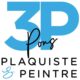 Logo 3P Pong bleu et noir pour une entreprise de plaquiste et peintre en bâtiment.